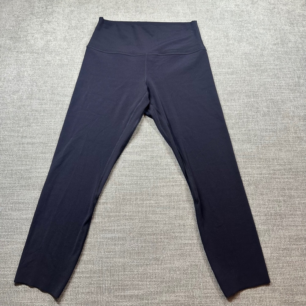 Lululemon Align Leggings Women 8 Navy Blue  High-Rise Crop 21‎ Nulu Raw Hem